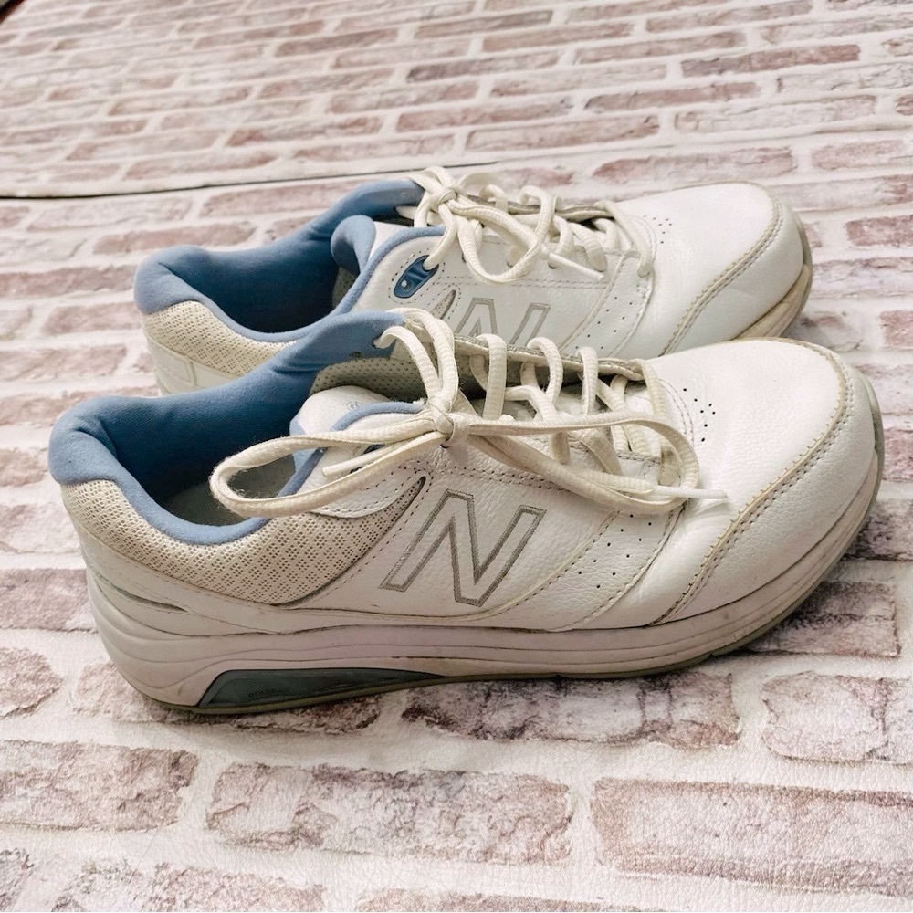 New Balance 928v3 Size 7.5 White Leather Blue Comfort Walking Shoes MW928WB3
